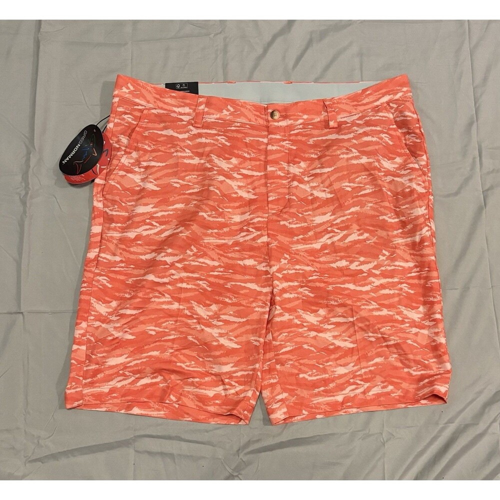 NEW Greg Norman ML75 Microlux Orange Tiger Men's 38 Performance Golf Shorts